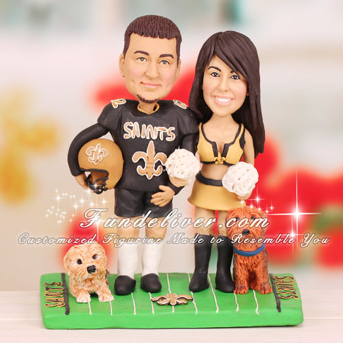 Football Cake Toppers New Orleans Saints themed - Click Image to Close